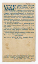 Load image into Gallery viewer, Victorian Ayer's Sarsaparilla, Quack Medicine Trade Card || Deacon