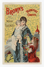Load image into Gallery viewer, Victorian Brown's Worm Lozenges Quack Medicine Trade Card, Pharmacy
