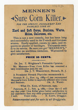 Load image into Gallery viewer, Victorian Mennen's Sure Corn Killer, Quack Medicine Trade Card || Pharmacy