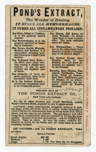 Load image into Gallery viewer, Victorian Pond's Extract, Quack Medicine Trade Card || Pharmacy