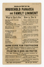 Load image into Gallery viewer, Victorian Brown's Household Panacea, Quack Medicine Trade Card || Furnace Fire