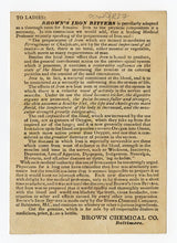Load image into Gallery viewer, Victorian Brown's Iron Bitters, Quack Medicine Trade Card || Pharmacy