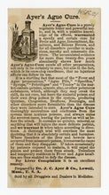 Load image into Gallery viewer, Victorian Ayer's Ague Cure, Quack Medicine Trade Card || Alligator, Frogs