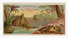 Load image into Gallery viewer, Victorian Ayer's Ague Cure, Quack Medicine Trade Card || Alligator, Frogs