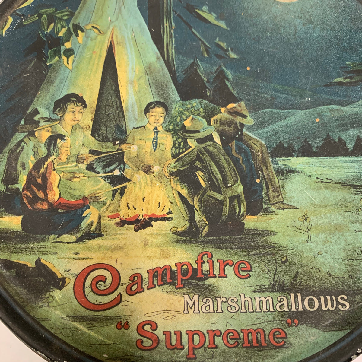 スーパーレア 20s ティン缶 Campfires Marshmallow Vintage Campfire Marshmallow 1920s Tin Replica Can Borden | eBay