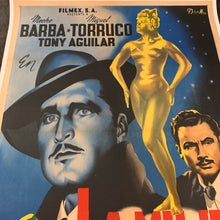 Load image into Gallery viewer, Mexican Movie Poster, "La Mujer Desnuda" 1953 || Mounted to Linen