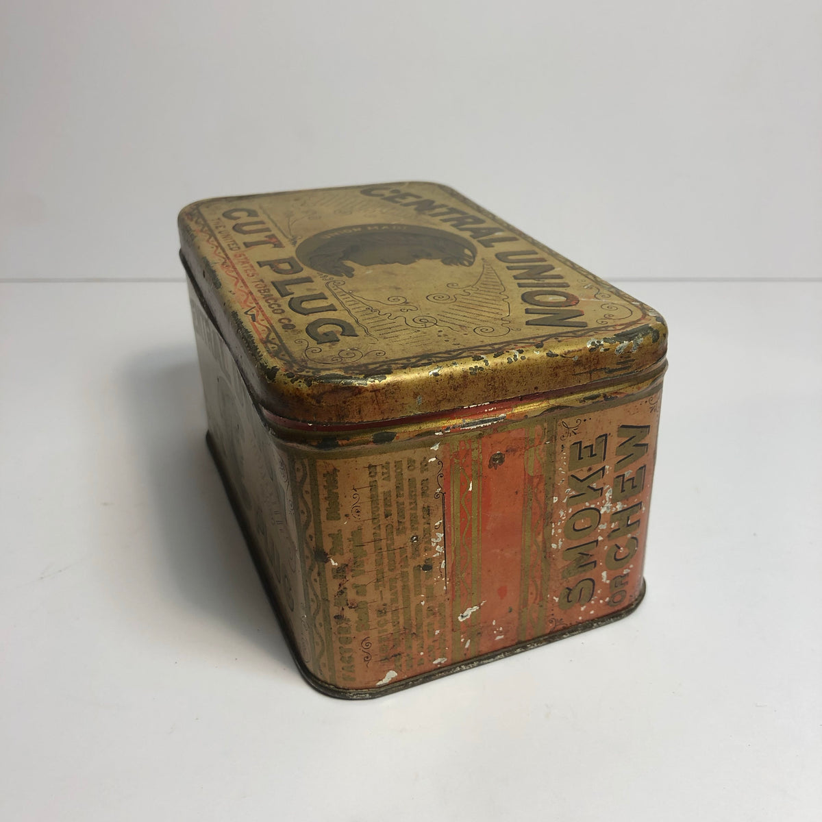 antique tobacco box Vintage Central Union Tobacco Tin || EMPTY – TheBoxSF antique tobacco box Vintage Central Union Tobacco Tin || EMPTY – TheBoxSF