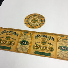 Load image into Gallery viewer, Early 1900's Monogram Brand Coffee Label Set of Two, FW Wagner Roasters