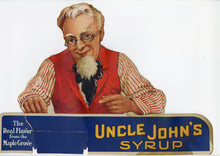 Load image into Gallery viewer, Antique UNCLE JOHN'S MAPLE SYRUP Die-cut Store Display, Advertising