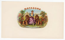 Load image into Gallery viewer, Antique, Unused MATADORA Brand Cigar, Tobacco Caddy Crate Label SET, Lions