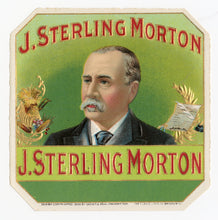 Load image into Gallery viewer, Antique, Unused J. STERLING MORTON Brand Cigar, Tobacco Caddy Crate Label