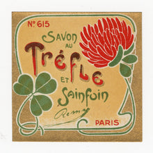 Load image into Gallery viewer, Vintage, Unused, French Art Deco TREFLE ET SAINFUIN Soap Box Label Set, REMY