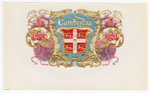 Load image into Gallery viewer, Antique, Unused CAMBRIDGE Brand Cigar, Tobacco Crate Label SET of Two