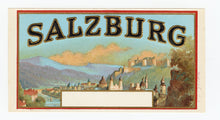 Load image into Gallery viewer, Antique, Unused FLOR DE SALZBURG Cigar, Tobacco Caddy Crate Label SET