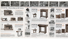 Load image into Gallery viewer, Vintage 1920s-1930s Dutch VESTA SEWING MACHINE Fold Out Eight Page Advertisement Brochure