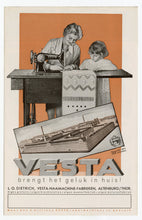 Load image into Gallery viewer, Vintage 1920s-1930s Dutch VESTA SEWING MACHINE Fold Out Eight Page Advertisement Brochure