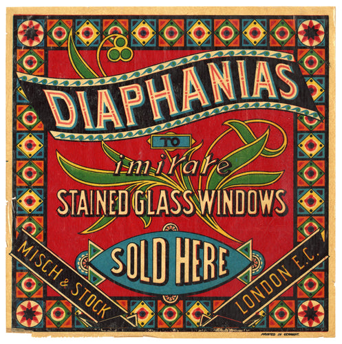 Antique, Unused DIAPHANIAS Stained Glass Windows Store Window Display, Art Deco