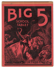 Load image into Gallery viewer, 1930's-1940's BIG 5 Jungle Animal Themed Children's School Tablet, Used