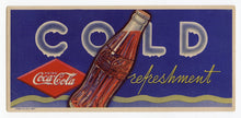Load image into Gallery viewer, Vintage 1937 Unused COCA COLA "COLD" Soda Advertising Ink Blotter