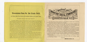 1883 EMPIRE DRILL for Grain, Farming and Fertilizing Promotional Booklet, Catalog