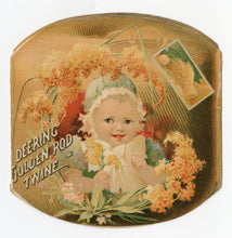 Load image into Gallery viewer, Antique Victorian DEERING BINDER TWINE Die-cut, Four Panel Trade Card Booklet