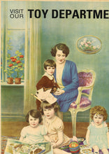 Load image into Gallery viewer, 1920's Antique TOY DEPARTMENT Advertising Poster, Original Lithograph