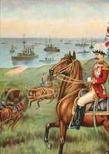 Load image into Gallery viewer, Antique, Original BRITAIN'S BULWARKS Color Lithograph, Print, Army, Navy