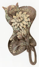 Load image into Gallery viewer,  DR. WARNER'S CORALINE CORSETS Die-Cut Trade Card, Victorian Fashion