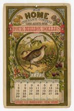 Load image into Gallery viewer, 1872 Antique Victorian HOME INSURANCE CO. Promotional 12 Month CALENDAR
