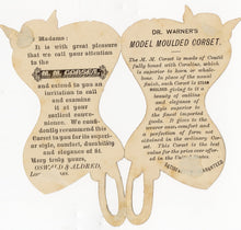 Load image into Gallery viewer, DR. WARNER'S CORALINE CORSETS Die-Cut Trade Card, Victorian Fashion
