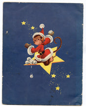 Load image into Gallery viewer, 1955 SANTA CLAUS & LILY MONK Children's Flocked Christmas Storybook, Children, Monkey