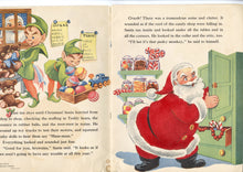 Load image into Gallery viewer, 1955 SANTA CLAUS & LILY MONK Children's Flocked Christmas Storybook, Children, Monkey