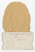 Load image into Gallery viewer, Antique 1900's Die-Cut VALENTINE'S DAY CARD, Cherubs, Drum, Lily of the Valley