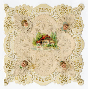 Antique, Layered Paper Doily VALENTINE'S DAY CARD, 'Fatally Beguiling'