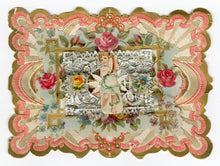 Load image into Gallery viewer, Antique, Die-cut Layered Paper VALENTINE'S DAY CARD, Remember Me