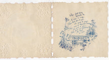 Load image into Gallery viewer, Antique, Layered Paper Doily VALENTINE'S DAY CARD, Pink and Gold Flowers