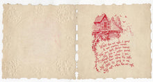 Load image into Gallery viewer, Antique, Embossed Paper Doily Valentine's Day Card, "When Thou art Night"