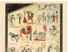 Load image into Gallery viewer, 1885 Antique, Original WASP MAGAZINE VALENTINE&#39;S DAY Two Page Satirical Print