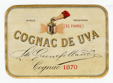 Load image into Gallery viewer, Antique, Unused COGNAC DE UVA LABEL SET, Lantern, Alcohol, Brandy
