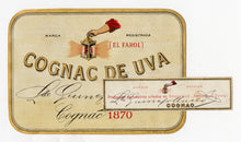 Load image into Gallery viewer, Antique, Unused COGNAC DE UVA LABEL SET, Lantern, Alcohol, Brandy