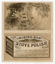 Load image into Gallery viewer, Antique 1880's RISING SUN STOVE POLISH Trade Card Pamphlet, Household Cleaner