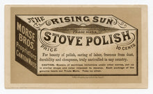 Load image into Gallery viewer, Antique 1880's RISING SUN STOVE POLISH Trade Card Pamphlet, Household Cleaner