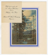 Load image into Gallery viewer, 1941 Vintage MAXFIELD PARRISH "TEMPLED HILLS" Christmas Card, Tintogravure