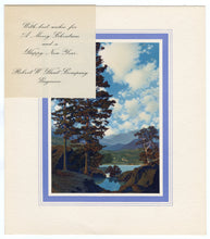 Load image into Gallery viewer, 1941 Vintage MAXFIELD PARRISH "TEMPLED HILLS" Christmas Card, Tintogravure