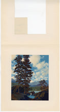 Load image into Gallery viewer, 1941 Vintage MAXFIELD PARRISH "TEMPLED HILLS" Christmas Card, Tintogravure