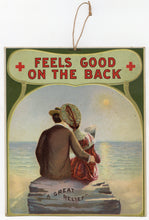 Load image into Gallery viewer, Antique Red Cross KIDNEY PLASTER Quack Medicine Advertising Sign, Edwardian Couple 