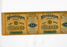Load image into Gallery viewer, Early 1900's Monogram Brand Coffee Label Set of Two, FW Wagner Roasters