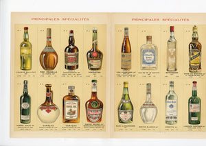 French Eugene Vincent & Co. Liqueurs, Main Specialties Alcohol Advertising Lithograph, Lyon