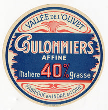 Load image into Gallery viewer, Antique, Unused, French Vallee De L&#39;Olivet Coulommiers Cheese Label, Loire