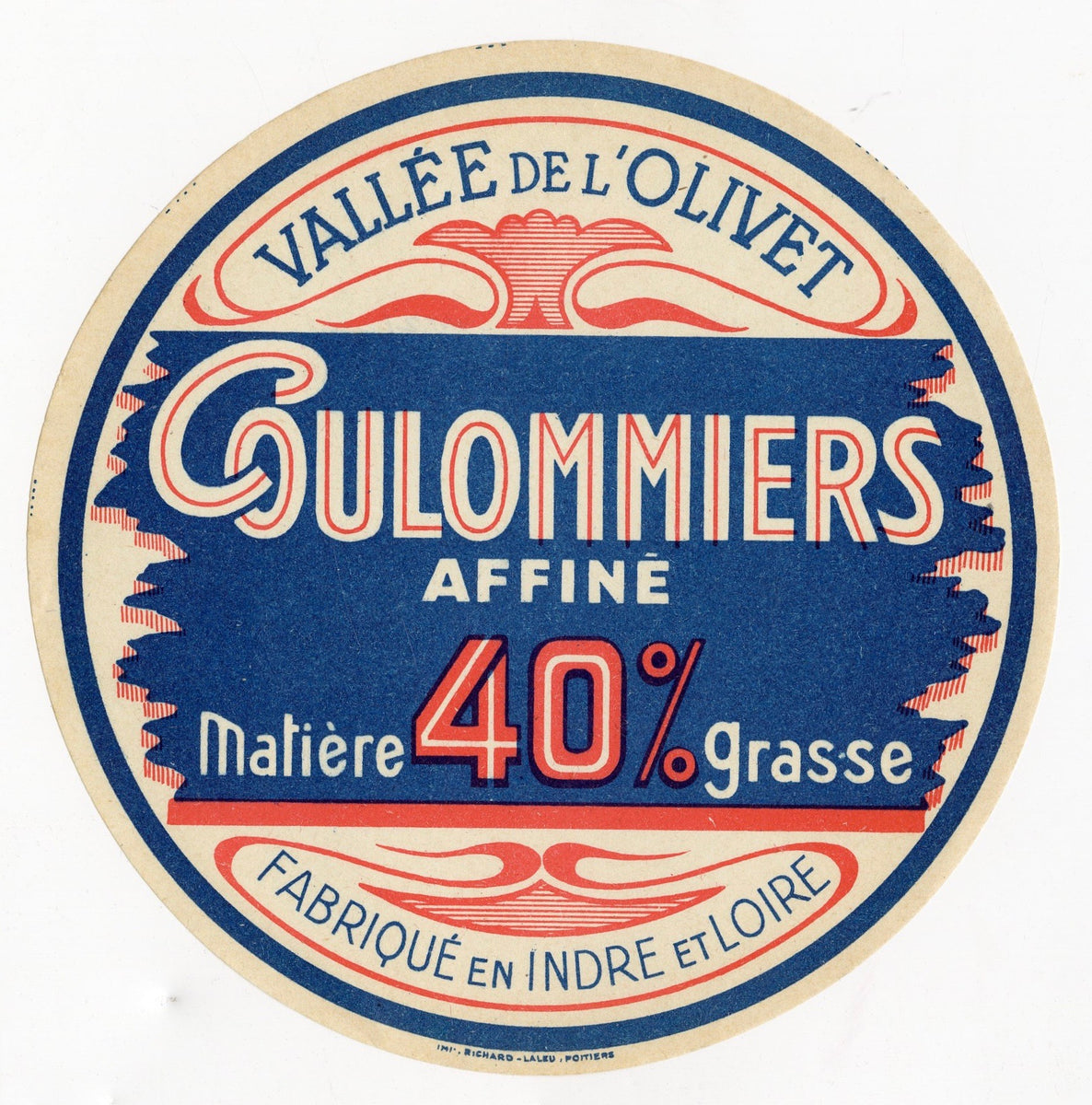 Antique, Unused, French Fromage du Moulin Rouge Cheese Label